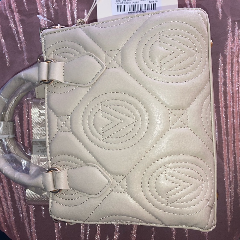 Valentino Vegan Leather Tan Quilted Crossbody Bag - Picture 3 of 5